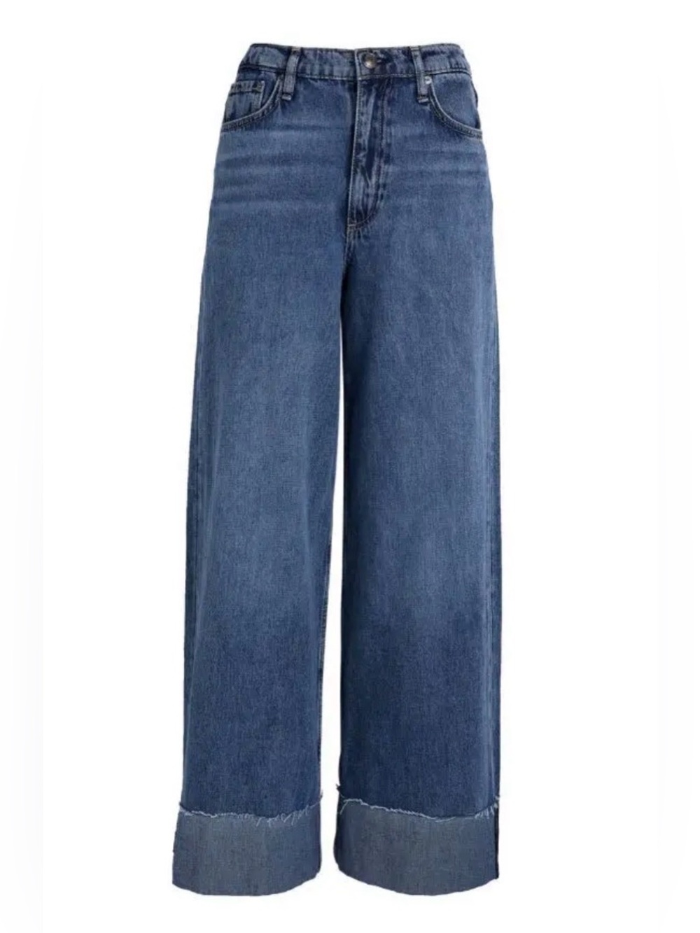 rag & bone Sofie High Rise Wide Leg Jeans Leland Wash, Fixed Raw-Edge Cuffed Hem